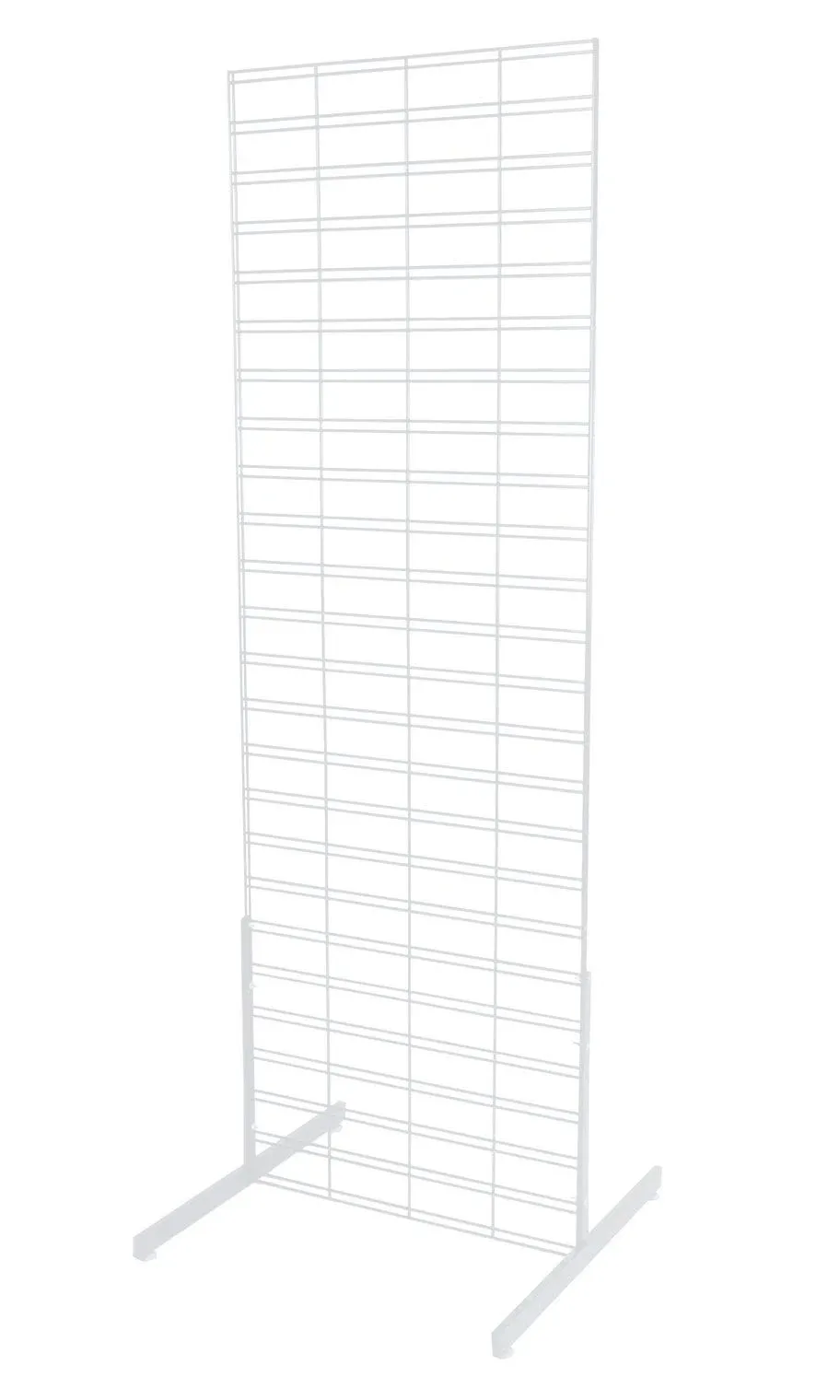 Slat Grid Panel 2&#039; x 6&#039; Screen Standing Display White Steel 2 Legs Fits 3&#034; OC