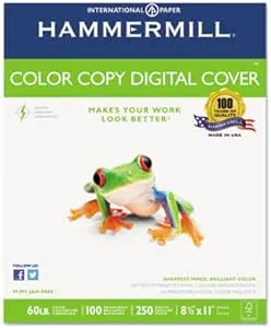 Copier Digital Cover Stock, 60 lbs., 8 1/2 x 11, Photo White, 250 Sheets, Total 10 PK, Sold as 1 Carton