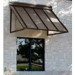 4 ft. Houstonian Metal Standing Seam Awning (56 in. W x 24 in. H x 24 in. D) Bronze