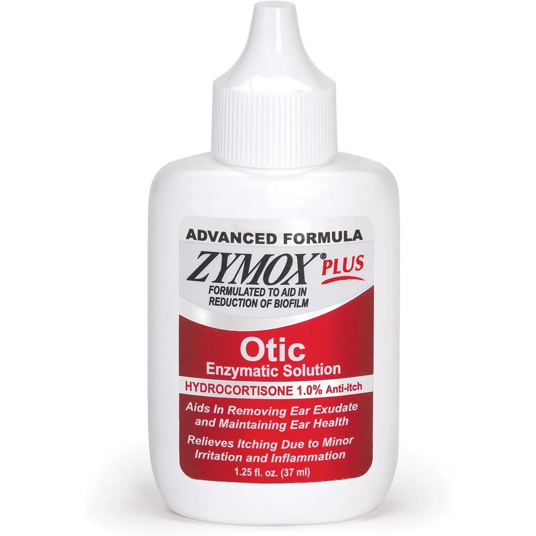 Zymox Plus Advanced Formula 1% Hydrocortisone Otic Dog & Cat Ear Infection Solution, 1.25-oz bottle