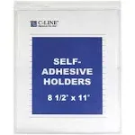 C-Line Self-Adhesive Shop Ticket Holders, 8.5 x 11 Inches, Clear, 50 per Box (70911)