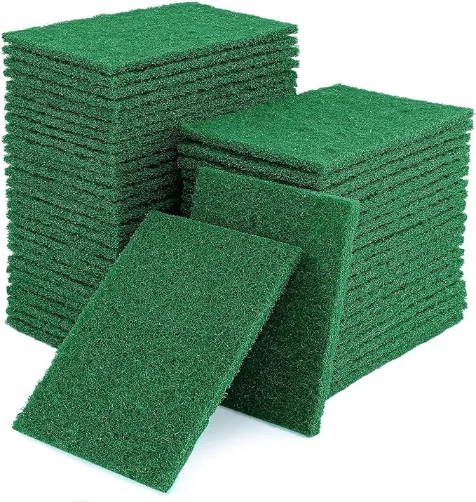 50 Pcs Scouring PadsHeavy Duty Scour Pads4 x 5.95 inch Reusable Green Scrub P...