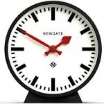 NEWGATE® M Mantel Railway Silent Sweep Mantel Clock - 'No Tick' - A Modern Mantelpiece Clock - Small Clock - Clocks for Living Room - Office Clock - Mantel Clock - Station Dial (Black)