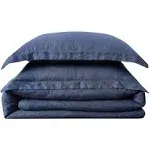 Brooklyn Loom Flax Linen Duvet Set, King, Navy