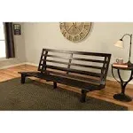 Kodiak Furniture Carson 75" Traditional Full-Size Wood Futon Frame, Solid Pine Construction, Assembly Required, in Java Brown Finish