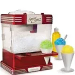 Nostalgia Snow Cone Shaved Ice Machine - Retro Table-Top Slushie Machine Makes 20 Icy Treats - Includes 2 Reusable Plastic Cups & Ice Scoop - Retro Red