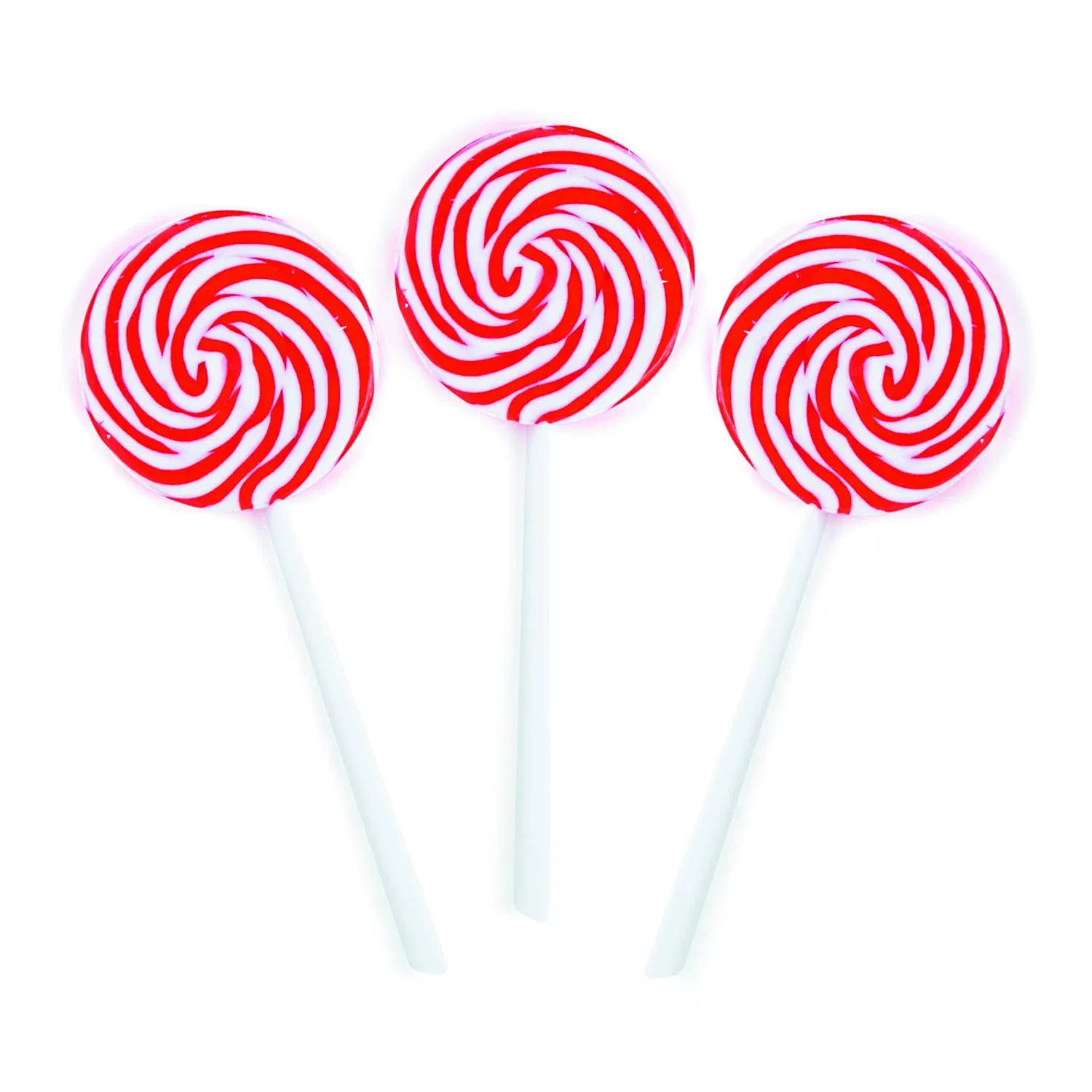 Jumbo Red &amp; White Swirl Lollipops, Birthday, Candy, 6 Pieces