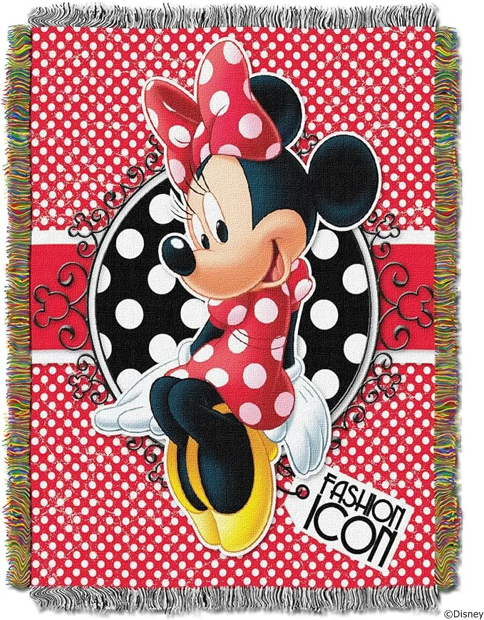 Northwest - Minnie BOWTIQUE-FOREVER Minnie Woven Tapestry Throw Blanket