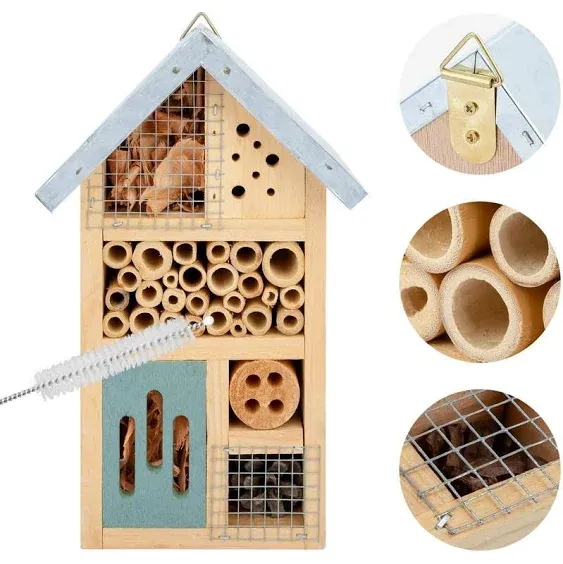 Natural Wooden Insect Hotel Garden Insect House for Ladybugs lacewings