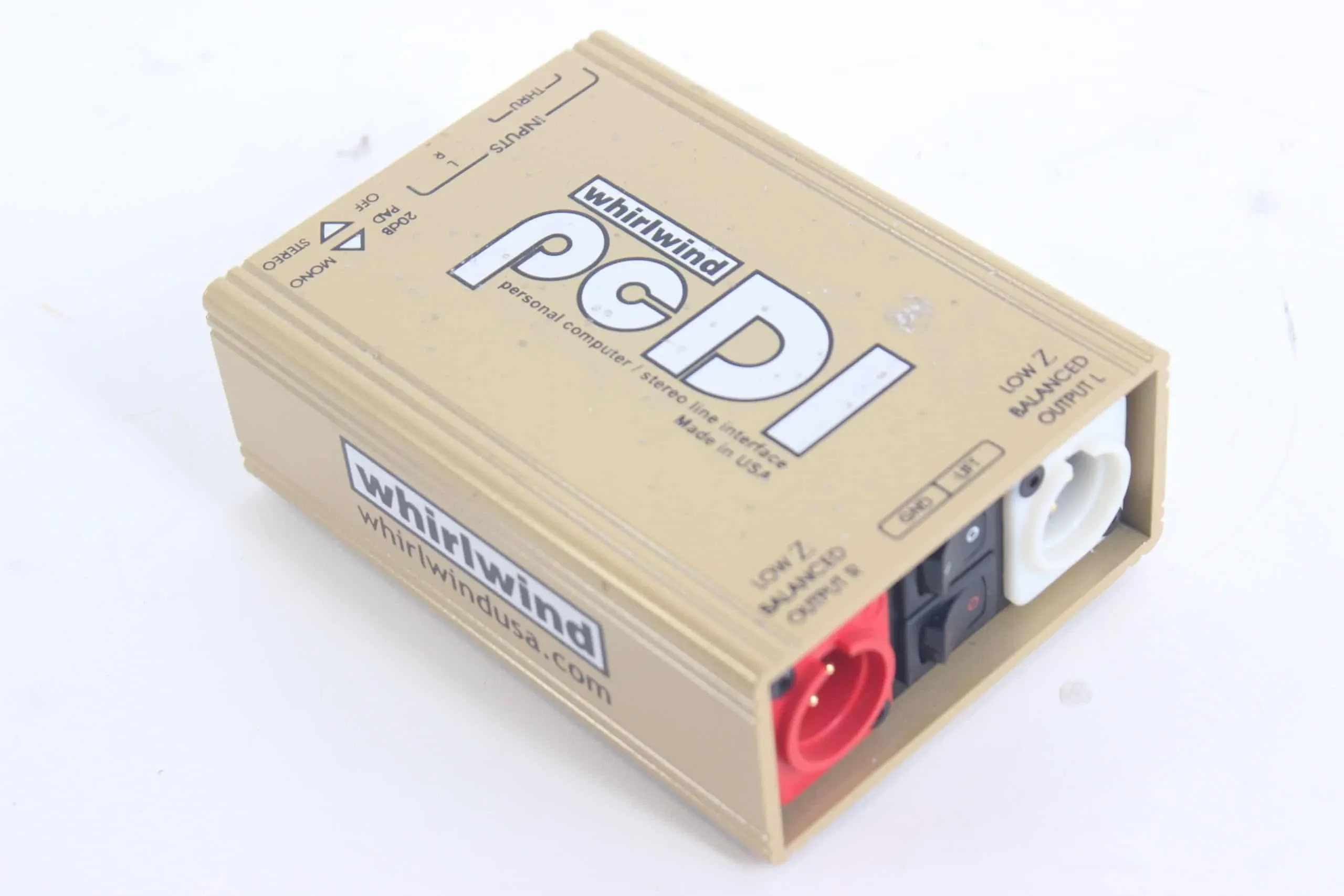 Whirlwind pcDI Direct Box for Interfacing Outputs CD Players, Sound Cards, iPod