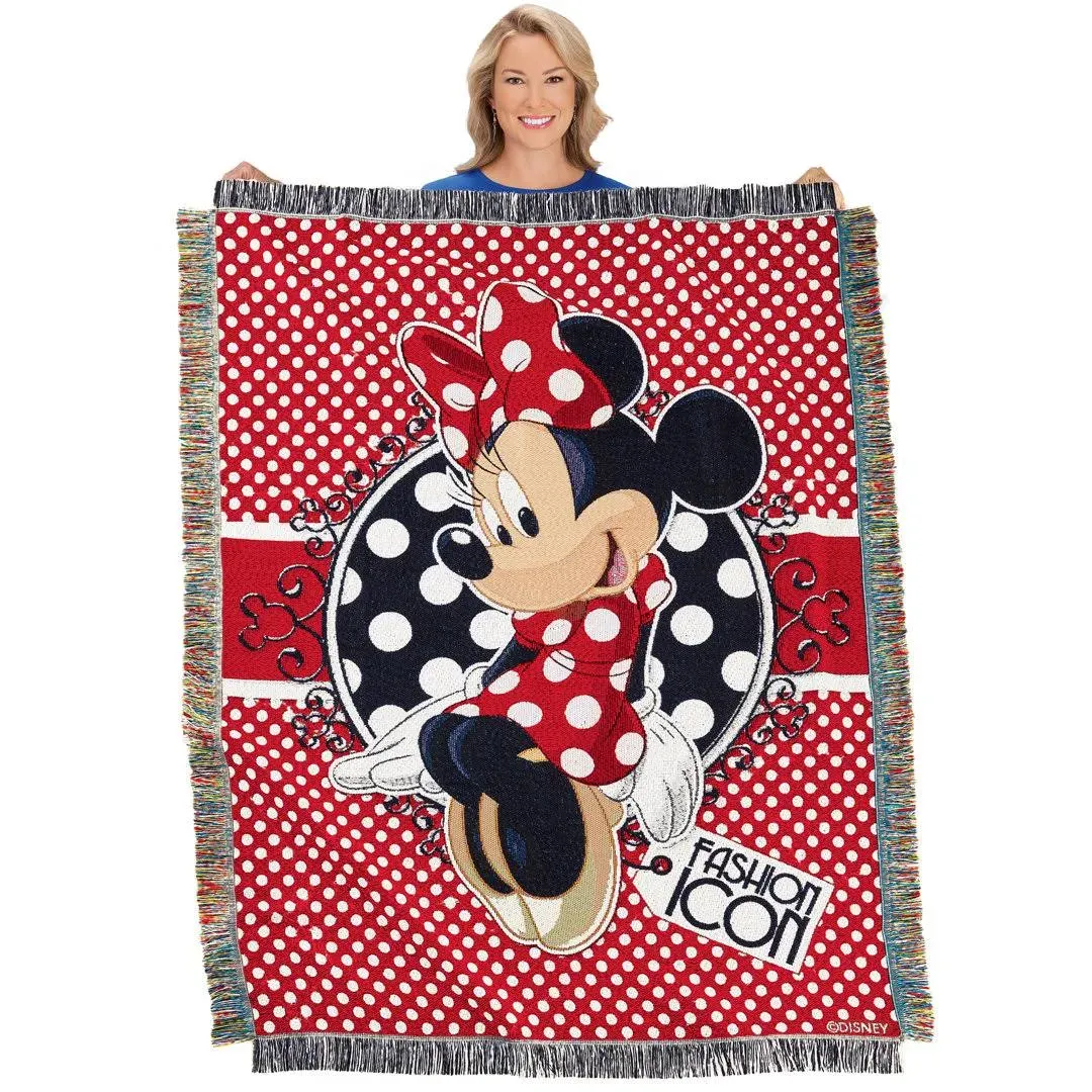 Northwest - Minnie BOWTIQUE-FOREVER Minnie Woven Tapestry Throw Blanket