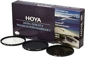 Hoya 72mm (HMC UV/Circular Polarizer / ND8) 3 Digital Filter Set with Pouch