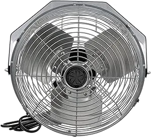 TPI Workstation Fans, Wall-Mount, 12" Blade Diameter, 1/12 Hp