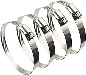 4Pcs 3" Adjustable 304 Stainless Steel Duct Clamps Hose Clamp Pipe Clamp Air Ducting Clamp worm drive hose clamps （65mm-89mm）