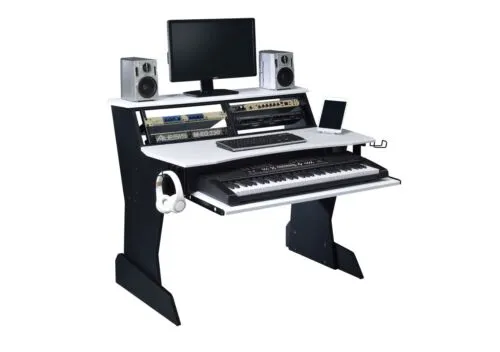 Musiea BE200 Series Music Studio Desk Workstation with 2 x 4U rack (White)