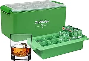 The Mixologer Antarctic Ice Maker | Set of 8 Ice Molds Perfect for Cocktails, Whiskey, Bourbon, Brandy | Clear Ice Cube Maker with Lid | Easy to Use