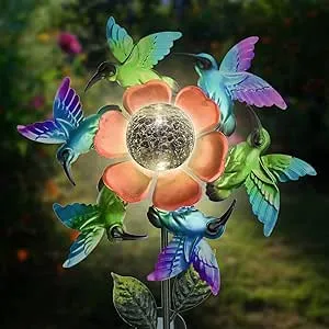 Solar Wind Spinners Hummingbird Spinner, Waterproof Outdoor Metal Wind Sculpture for Yard and Garden, Lawn & Garden Decor (windmill1)