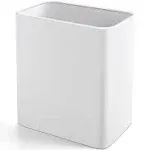 Cesun Small Bathroom Trash Can 2.1 Gallon Wastebasket, Modern Metal Garbage Can Office Waste Basket, White Stainless Steel Trash Bin for Bedroom, Home