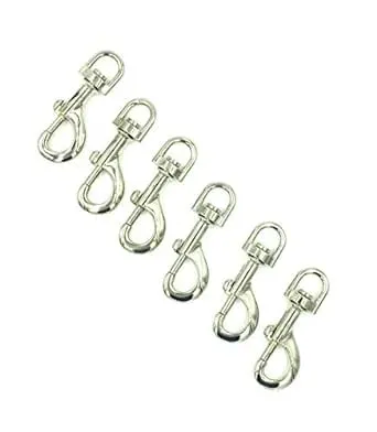 BRUFER 209353-2 Swivel Eye Snap Hook Bolt Snap Nickel Plated (3" x 1/2" - 6 Pack)