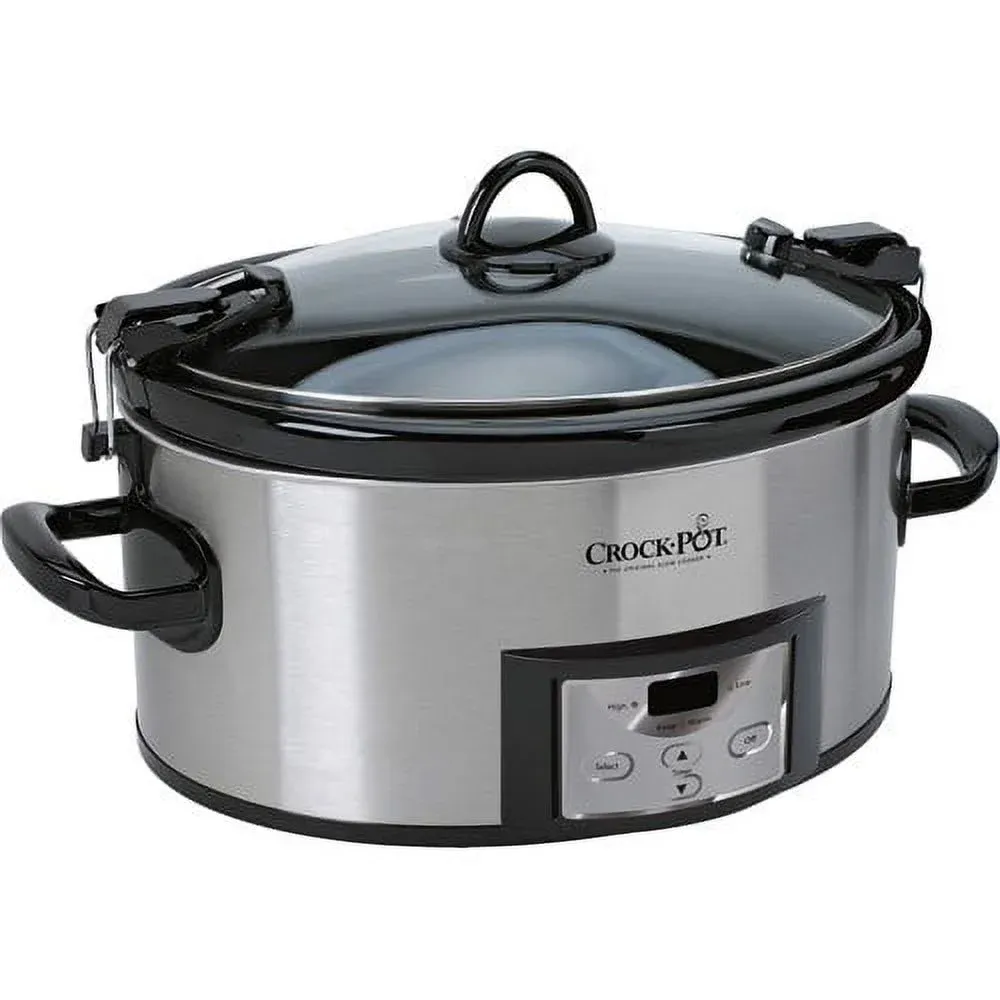 Crock-pot 6 Quart Cook & Carry Programmable Slow Cooker with Digital Timer, Stainless Steel (SCCPVL610-S-A)