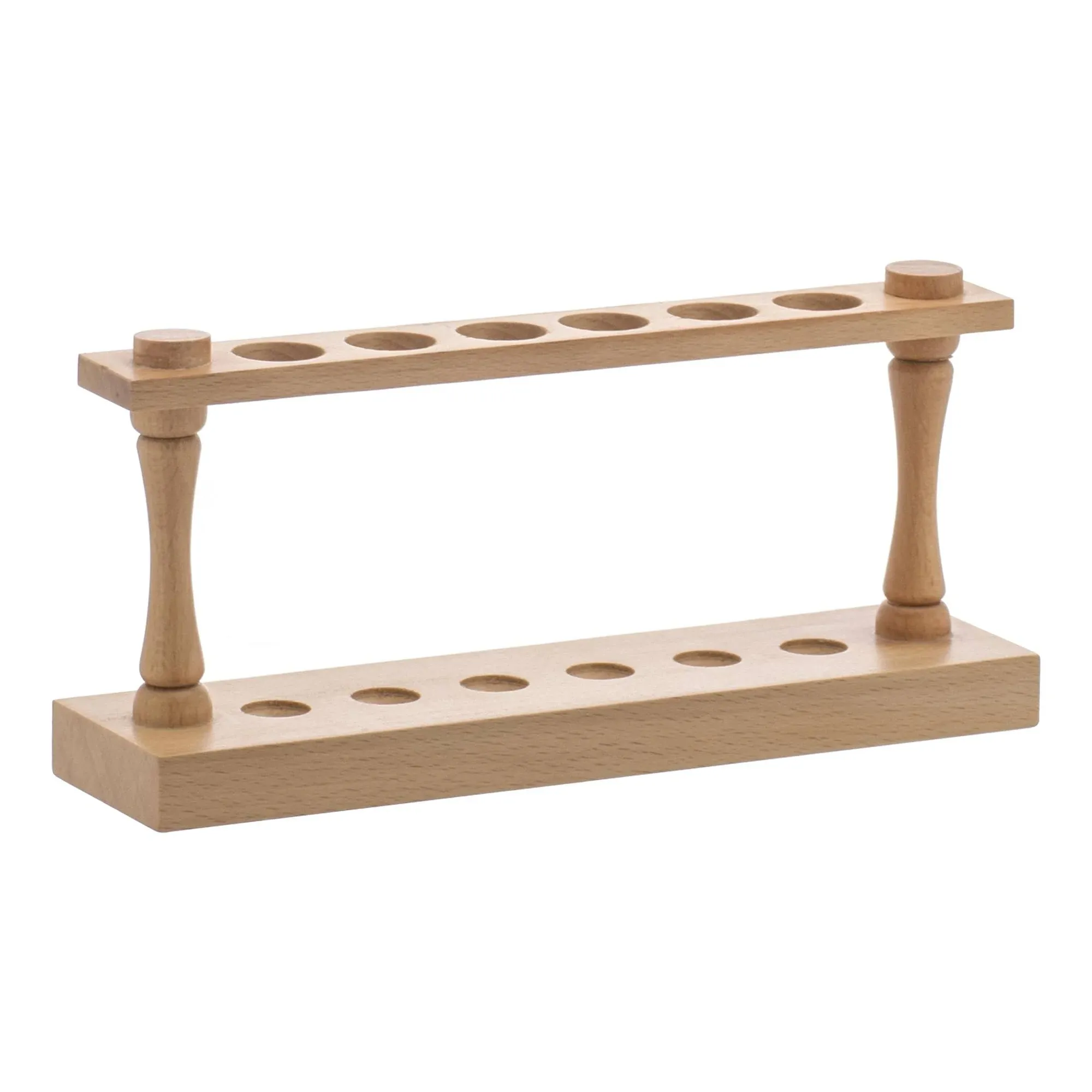 EISCO Wooden Test Tube Rack - Accommodates 6 Tubes, up to 22mm - 9.75" Wide - Premium Polished Wood Construction