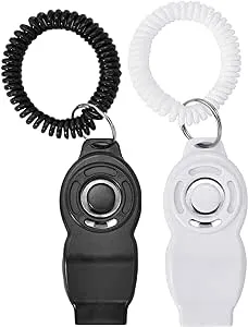 ZNOKA Dog Training Clickers and Whistle in One, Consistent Positive Reinforcement for Puppies, Fix Undesired Behaviors, Pet Training Clicker for Dog