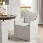 Madison Park Charlotte Slipcover Dining Arm Chair with Casters