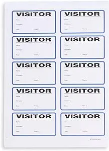 Blue Summit Supplies Visitor Badge Log Book with Duplicate Record 250 Stickers per Pack