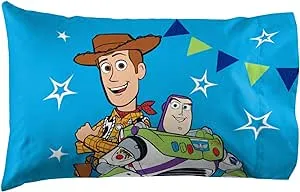 Jay Franco Disney Pixar Toy-Story You've Got A Friend in Me 1 Pack Pillowcase - Double-Sided Kids Super Soft Bedding Features Woody and Buzz Lightyear (Official Disney Pixar Product)