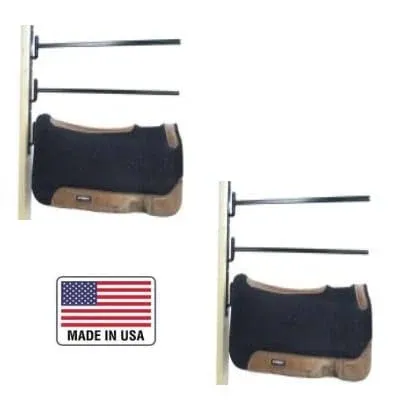 2-Pack of Wall Mounted Horse Saddle Pad and Blanket Racks - Swing Out Design for Tack Room Organization - Blanket Bar and Pad Holder, Perfect Horse Stall Accessories for Hanging Blankets & Pads