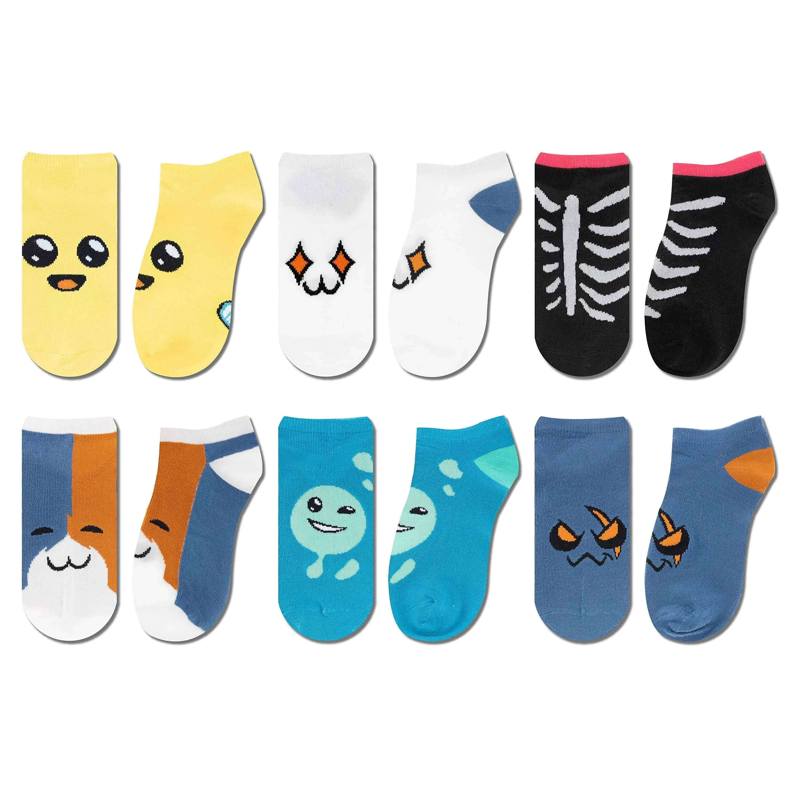 FORTNITE Boys Socks, 6 Pack Kids Ankle Socks for Boys, Boys No Show Socks, Ankle Socks for Boys Patterns