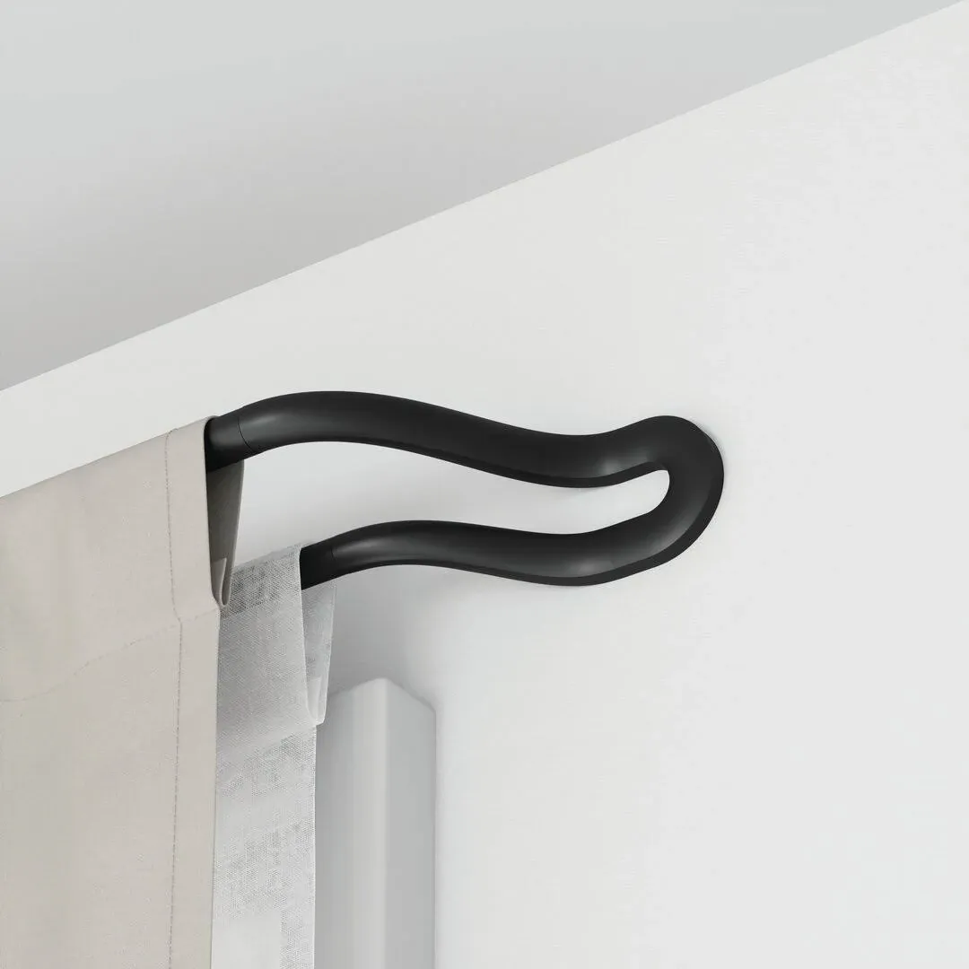 Umbra Midnight Double Blackout Curtain Rod, Matte Black