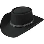 Stetson John Wayne Chinook Wool Felt Gambler Hat: Size: 7 1/8 Black