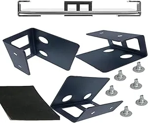 Under Desk Laptop Holder Mount with Screw,Under Desk Laptop Mount Bracket,Add On Under Table Laptop/Keyboard Storage(Black) 3pcs