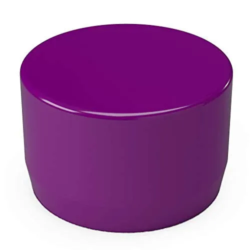 3/4&#034; External Flat PVC Cap, Purple (10-PK) FORMUFIT Furniture Grade, Made in USA