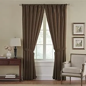 Elrene Home Fashions Versailles Curtain Panel - Size: 52" W x 84" L, Color: Chocolate