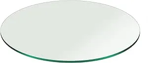 3/8" Thick Round Glass Table Top Pencil Polish Tempered - 42 inch