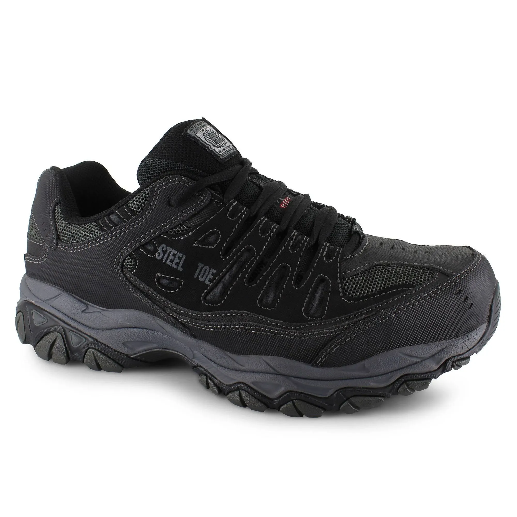 Skechers Shoes: Men's 77055 BKCC Black Charcoal Cankton Steel Toe Athletic Shoe