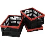 Obstnny 16 Quart Collapsible Storage Bins, Stackable Milk Crate, 3 Packs