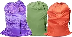 Extra Large Laundry Bag Travel Laundry Bags with Drawstring Closure, Large Dirty Clothes Bag 30"x40" Fit a Laundry Basket or Clothes Hamper for college, dorm and apartment dwellers 3 Pack Mixed Color