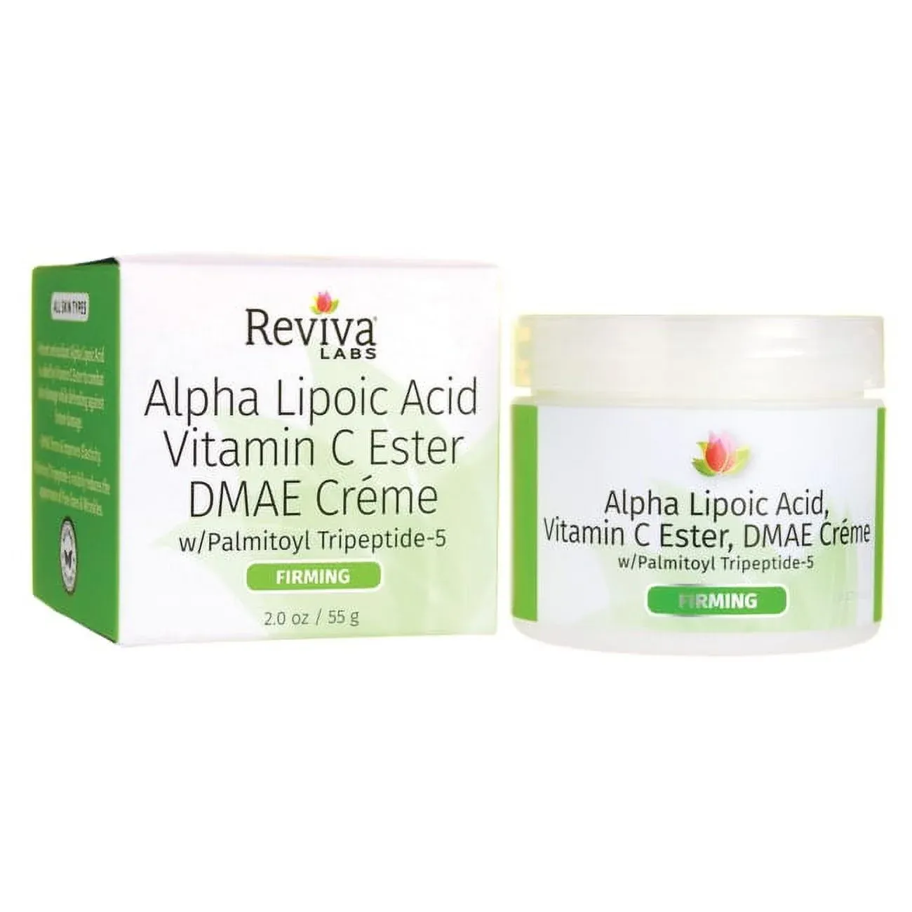 Reviva Labs DMAE Cream with Alpha Lipoic Acid, Vitamin C Ester - Skin Firming and Moisturizing Cream