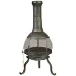 Kay Home Products 30199 Sonora Outdoor Wood Burning Cast Iron Metal Chimenea Fireplace Fire Pit