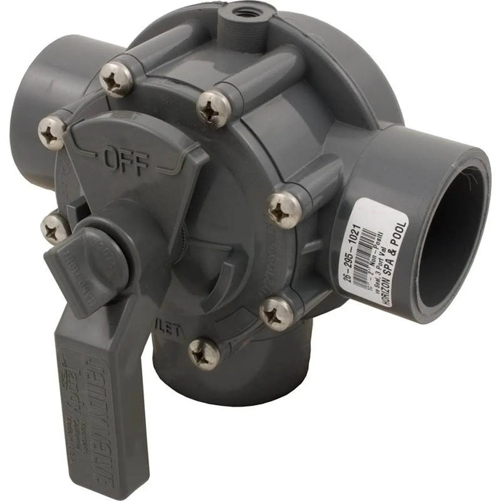 Jandy 3344 1-1/2-Inch to 2-Inch Non-Positive Seal, 3 Port Gray Valve