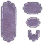 Allure 4 Piece Set Bath Rug Collection by Home Weavers Inc in Purple