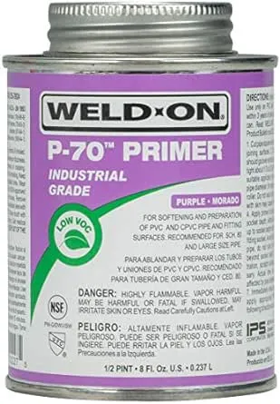 Weld-On 10227 - P-70 PVC & CPVC Purple Primer - 1/2 Pint