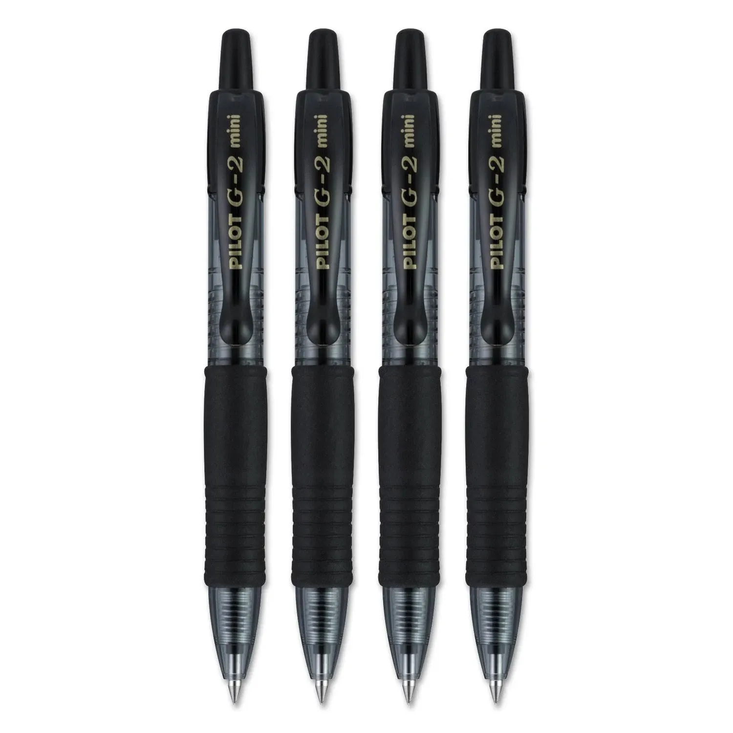 Pilot G2 Mini Retractable Gel Pen, Fine 0.7mm, Black Ink/Barrel, 4/Pack