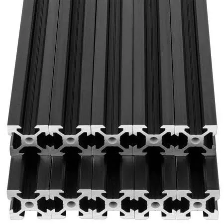 1500mm 10pcs Aluminum Extrusion European Standard 2020 V Slot Anodized Linear Rail for 3D Printer Parts and CNC DIY Black, Size: 2020 10pcs 1500mm