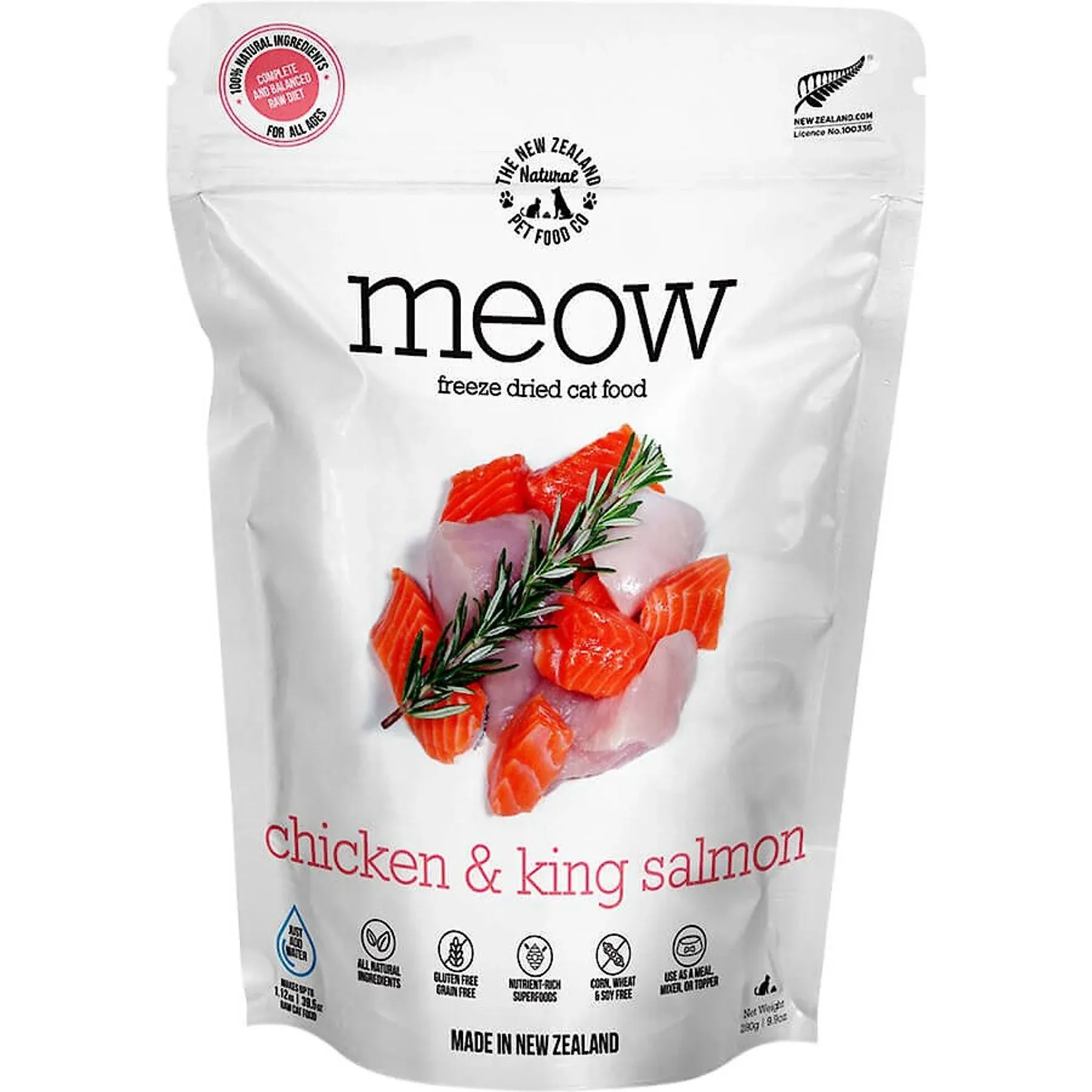 Meow Chicken & King Salmon Freeze Dried Food 9.9oz