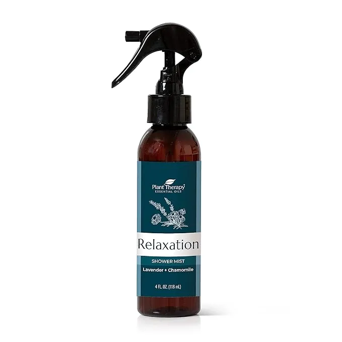 Plant Therapy Relax Shower Steamer Mist 4 oz Aromatherapy Spray for Spa, Made with Pure & Natural Essential Oils, Calming & Soothing, Deodorizer for Bathroom, Great for Evening Showers, Made in USA