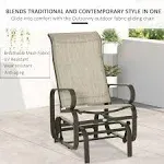 Outsunny Gliding Lounger Chair, Outdoor Swinging Chair with Smooth Rocking Arms and Lightweight Construction for Patio Backyard